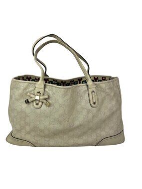 Gucci Guccissima Large Princy White Leather Tote Bag